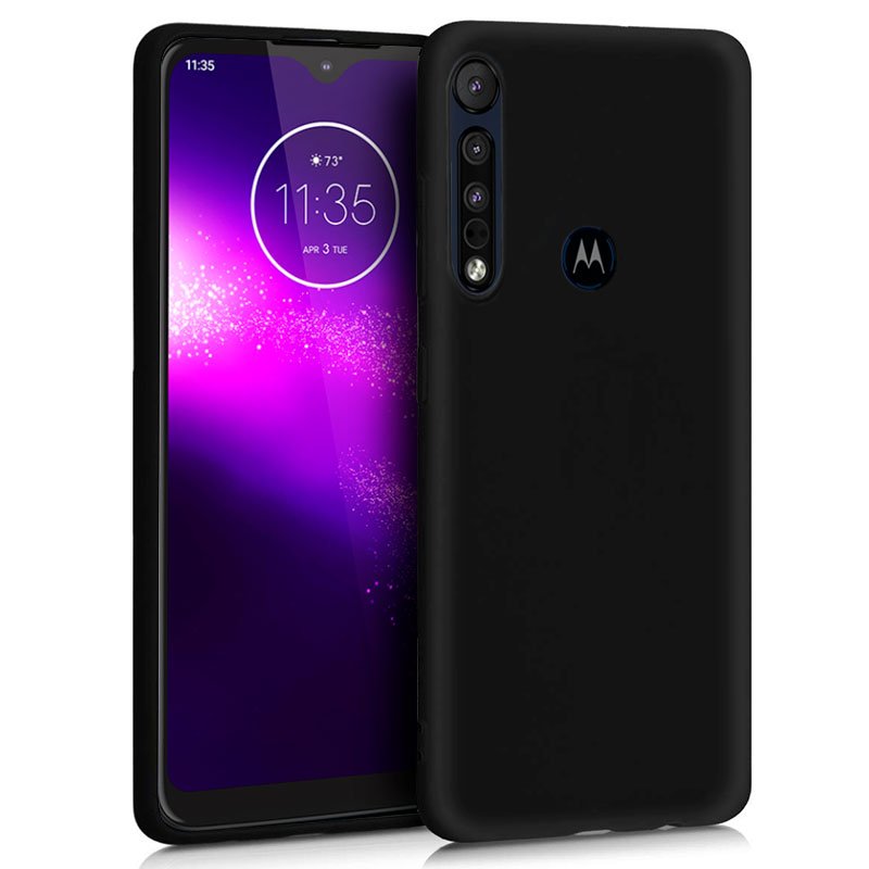 Capa silicone preta Motorola One Macro