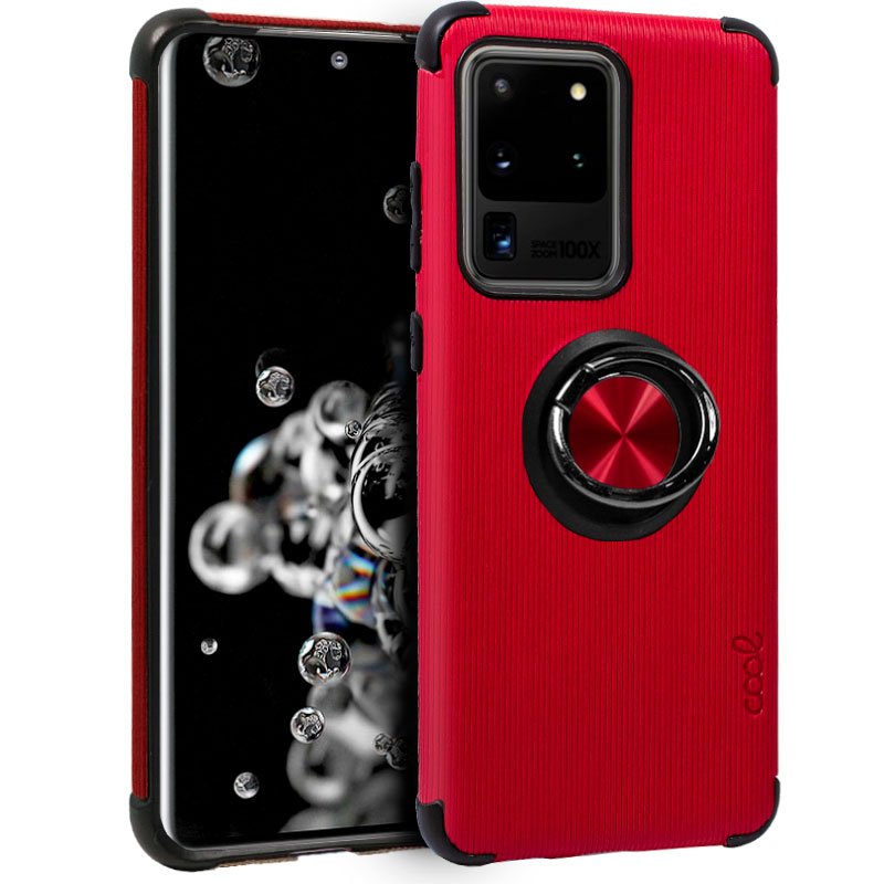 Capa Rígida + Pano para Samsung G988 Galaxy S20 Ultra 5G (Vermelho)