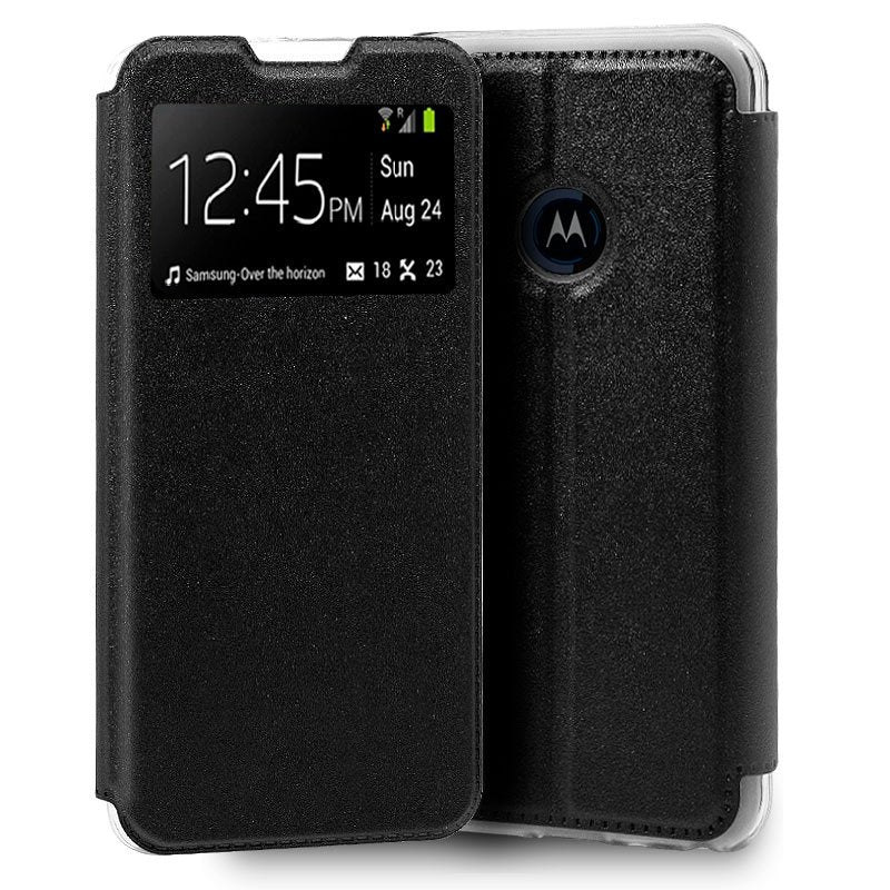 Capa Flip Motorola One Macro Plain Black