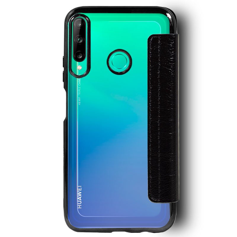 Capa Flip Huawei P40 Lite E Couro Preto