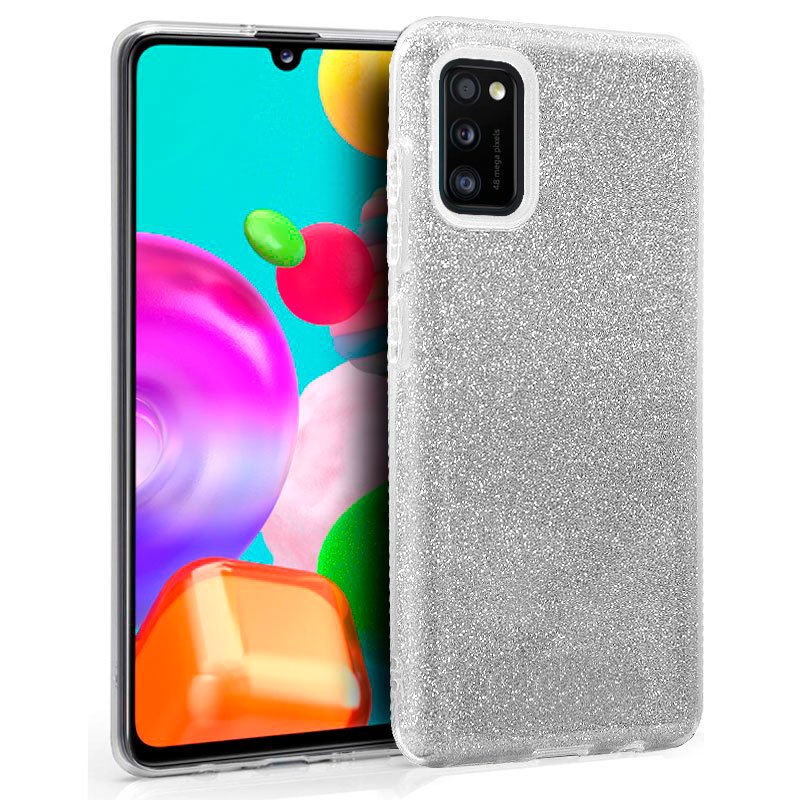 Capa em Prata Glitter Samsung A415 Galaxy A41