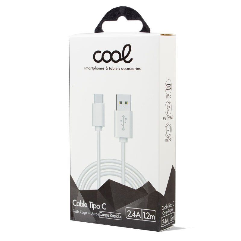 Cabo USB compatível Universal COOL TYPE-C (1,2 metros) Branco