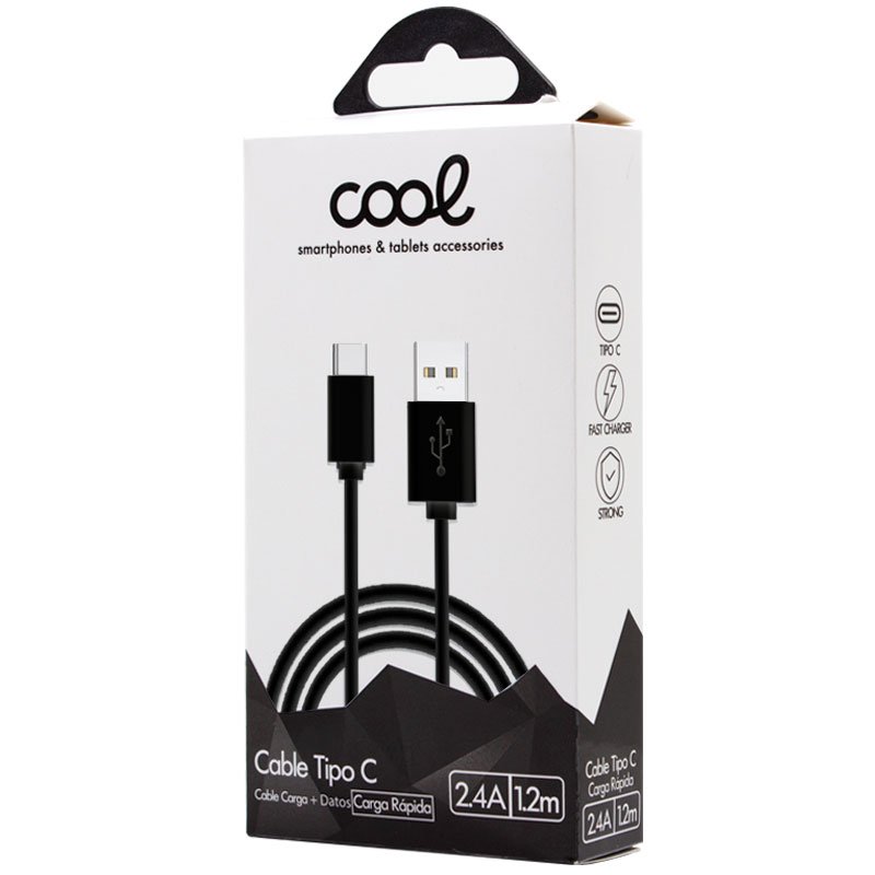 Cabo USB compatível Universal TYPE-C (1,2 metros) Preto