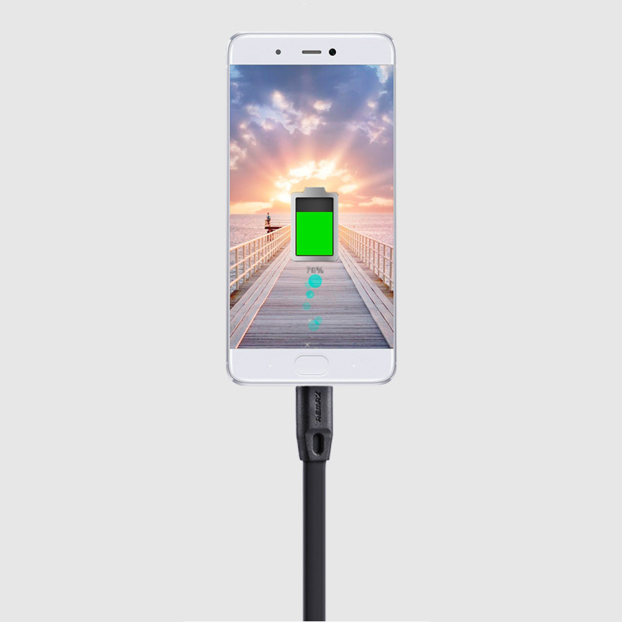 Cabo de velocidade total Remax RC-001m USB - micro USB Cabo plano de dados 2M 2.4A branco