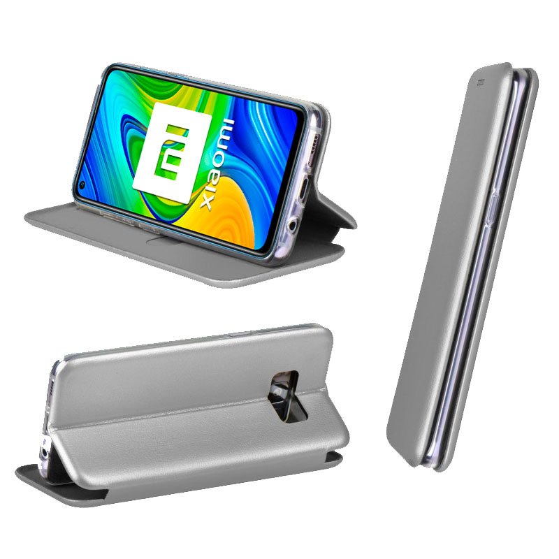 Capa Flip Xiaomi Redmi Note 9 Elegance Silver