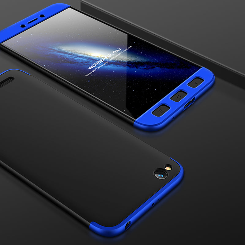 GKK 360 Capa de proteção frontal e traseira capa completa Xiaomi Redmi 5A preto-azul