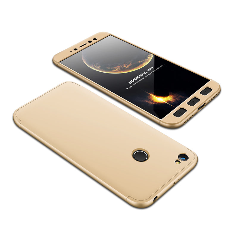 GKK 360 Capa de proteção frontal e traseira Capa de corpo inteiro Xiaomi Redmi Note 5A Prime dourado