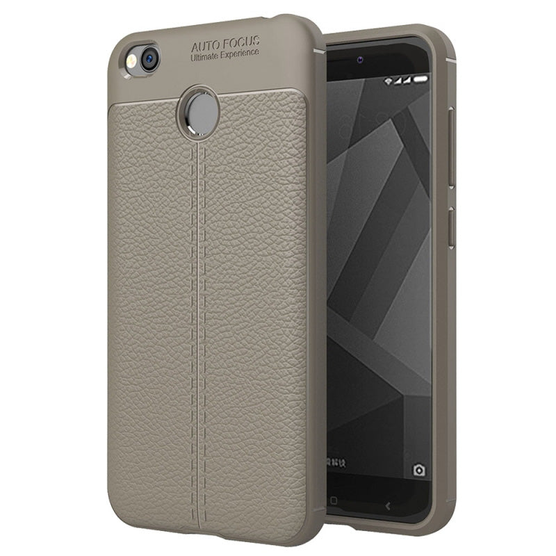 Capa flexível de TPU padrão Litchi para Xiaomi Redmi 4X cinza