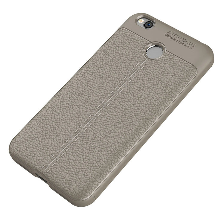 Capa flexível de TPU padrão Litchi para Xiaomi Redmi 4X cinza