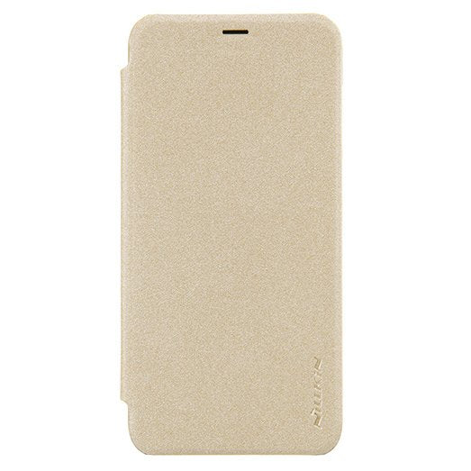 Capa de couro Nillkin Sparkle com capa flip book para Huawei P Smart dourado