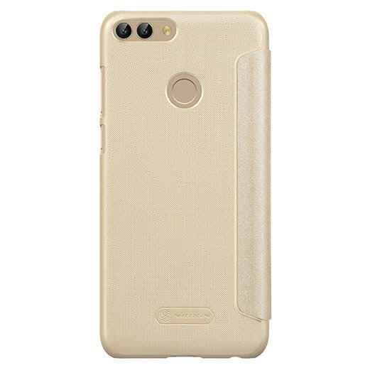 Capa de couro Nillkin Sparkle com capa flip book para Huawei P Smart dourado
