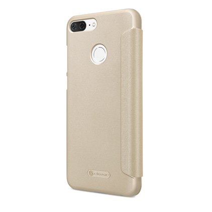 Capa de couro Nillkin Sparkle com capa flip book para Huawei Honor 9 Lite dourado