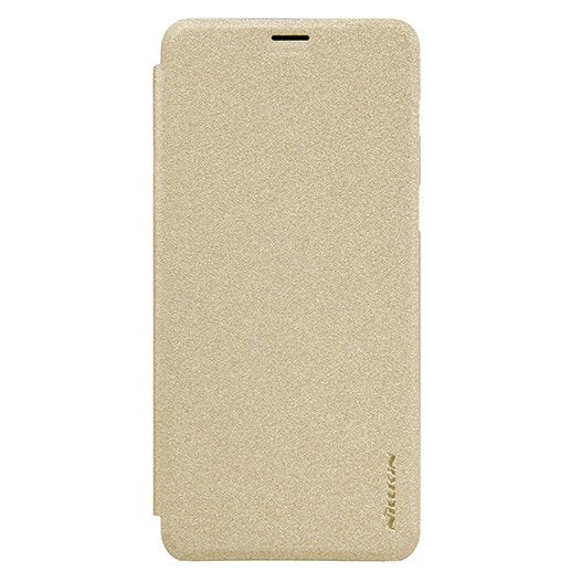 Capa de couro Nillkin Sparkle capa flip book para Samsung Galaxy A8 2018 A530 dourada