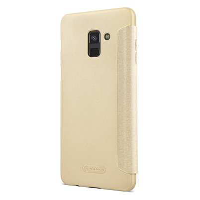 Capa de couro Nillkin Sparkle capa flip book para Samsung Galaxy A8 2018 A530 dourada