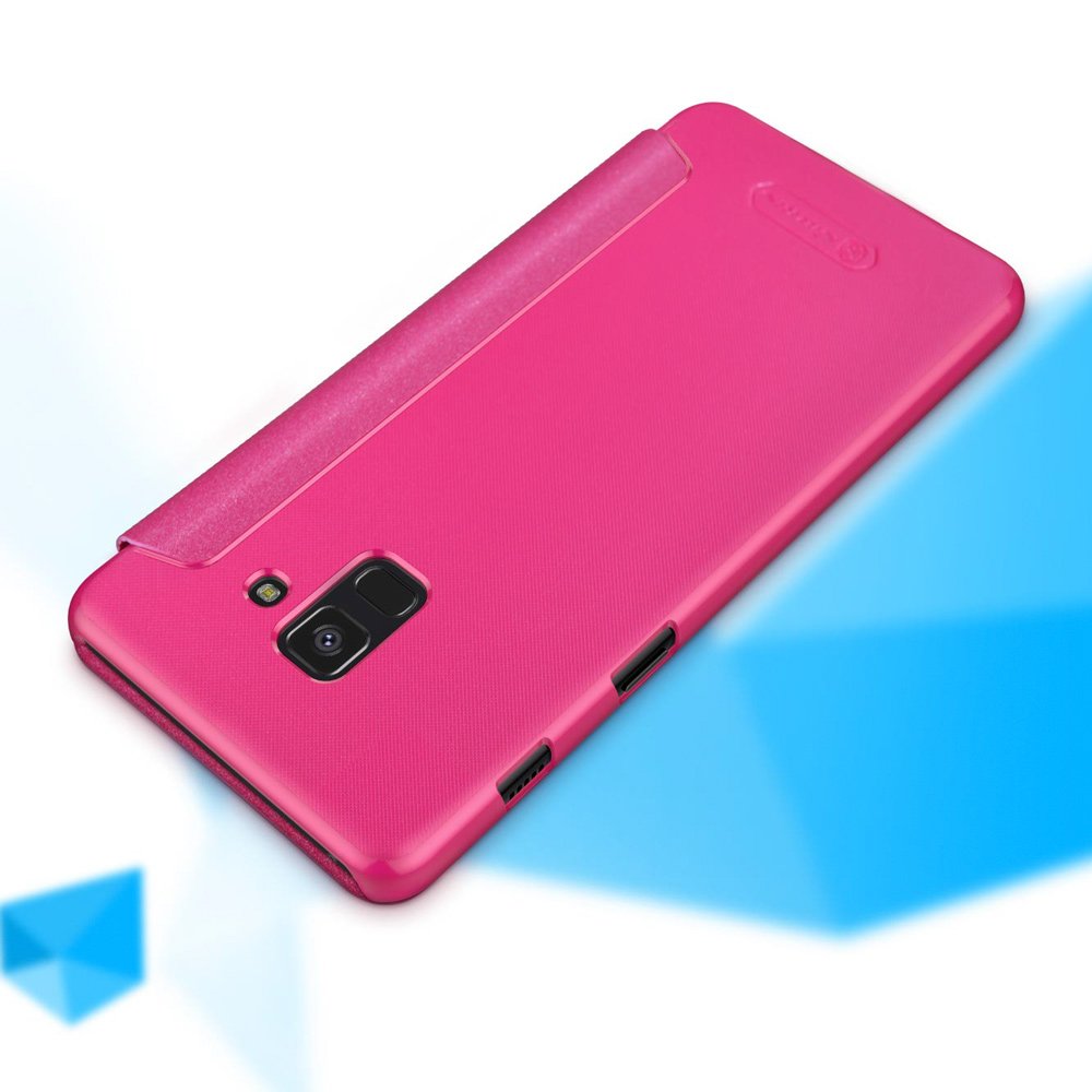 Capa de couro Nillkin Sparkle capa flip book para Samsung Galaxy A8 2018 A530 dourada