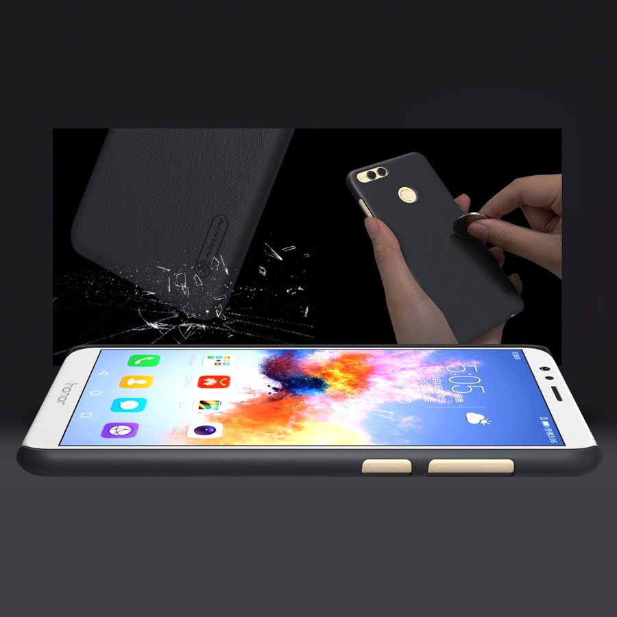 Capa Nillkin Super Frosted Shield com protetor de tela para Huawei Honor 7X dourado