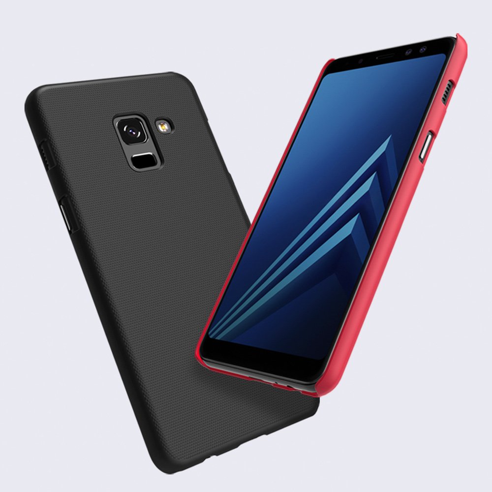 Capa Nillkin Super Frosted Shield com protetor de tela para Samsung Galaxy A8 2018 A530 vermelho