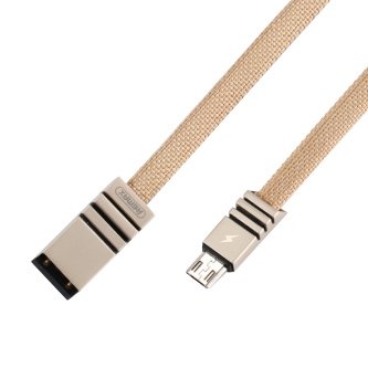 Cabo USB - micro USB Remax Weave RC-081m com tecido trançado 2.1A 1M branco cremoso