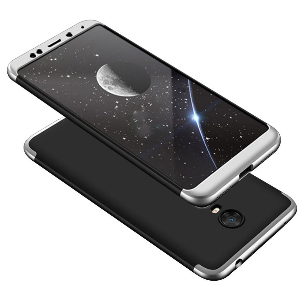 GKK 360 Protection Case Front e Back Case Cover Full Body Cover Xiaomi Redmi 5 Plus - Redmi Note 5 (câmera única) preto-prata