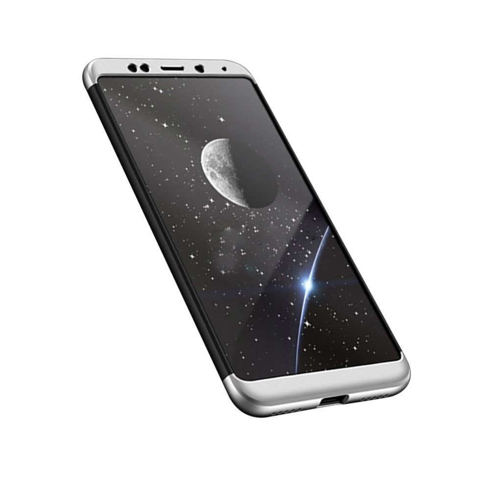 GKK 360 Protection Case Front e Back Case Cover Full Body Cover Xiaomi Redmi 5 Plus - Redmi Note 5 (câmera única) preto-prata
