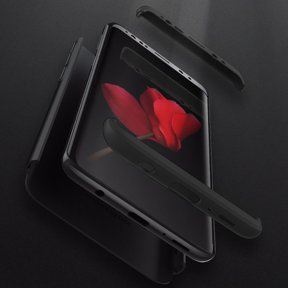 Capa de proteção GKK 360 frontal e traseira capa completa para Samsung Galaxy S9 G960 preto