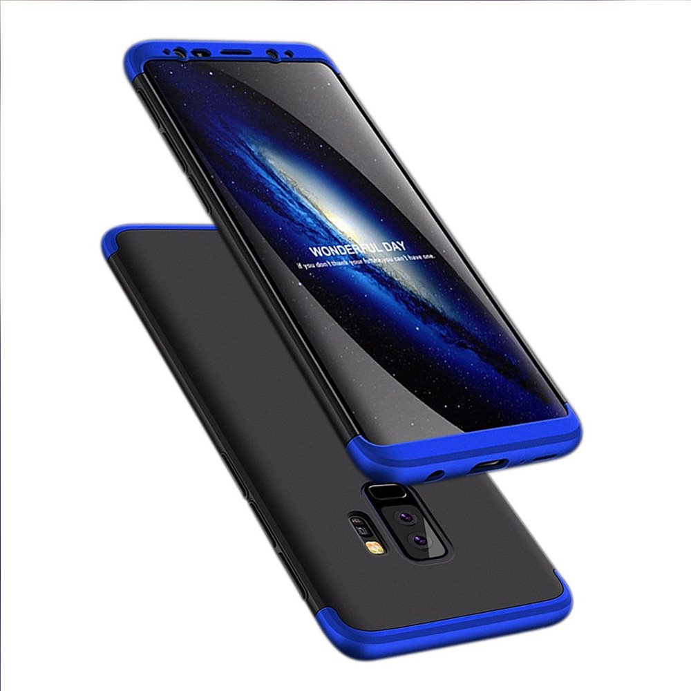 Capa de proteção GKK 360 frontal e traseira capa completa para Samsung Galaxy S9 Plus G965 preto-azul