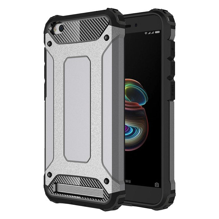 Capa de armadura híbrida resistente e resistente para Xiaomi Redmi 5A prata