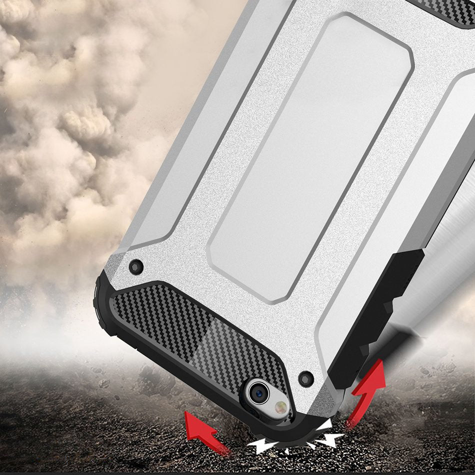 Capa de armadura híbrida resistente e resistente para Xiaomi Redmi 5A prata
