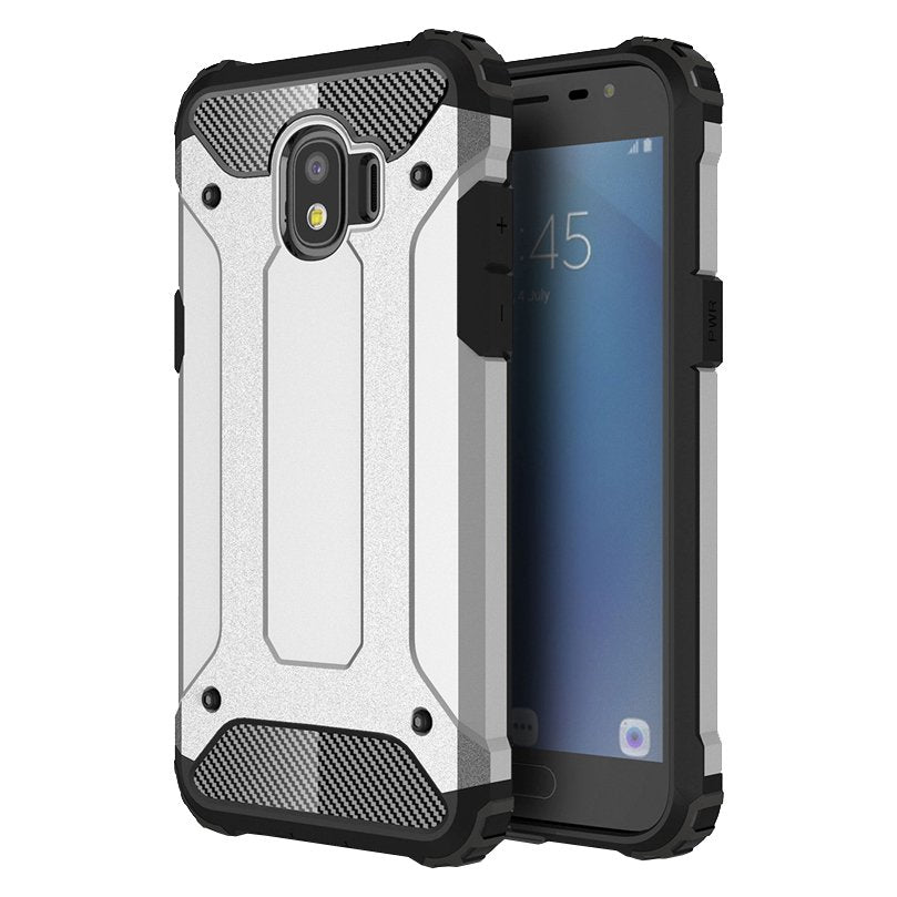 Capa Hybrid Armor Capa resistente e resistente para Samsung Galaxy J2 Pro J210 prata