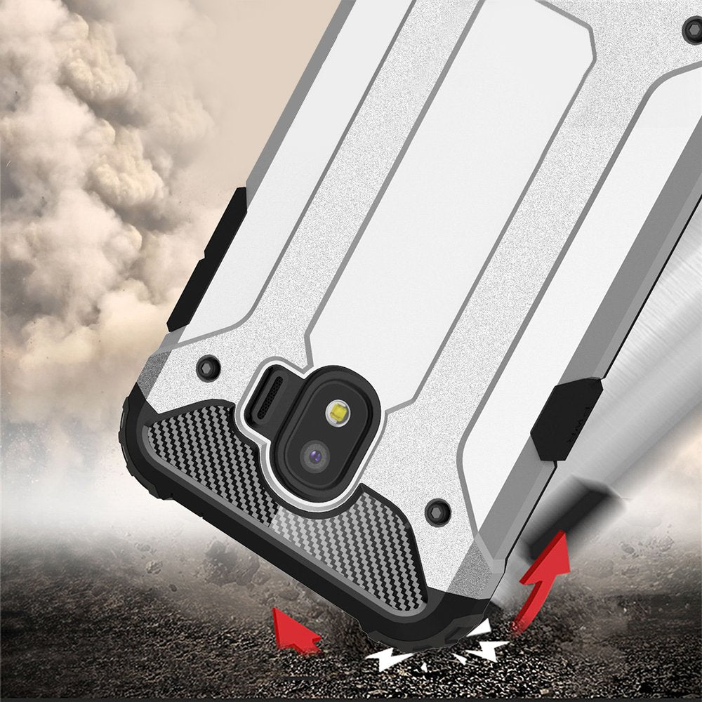 Capa Hybrid Armor Capa resistente e resistente para Samsung Galaxy J2 Pro J210 prata