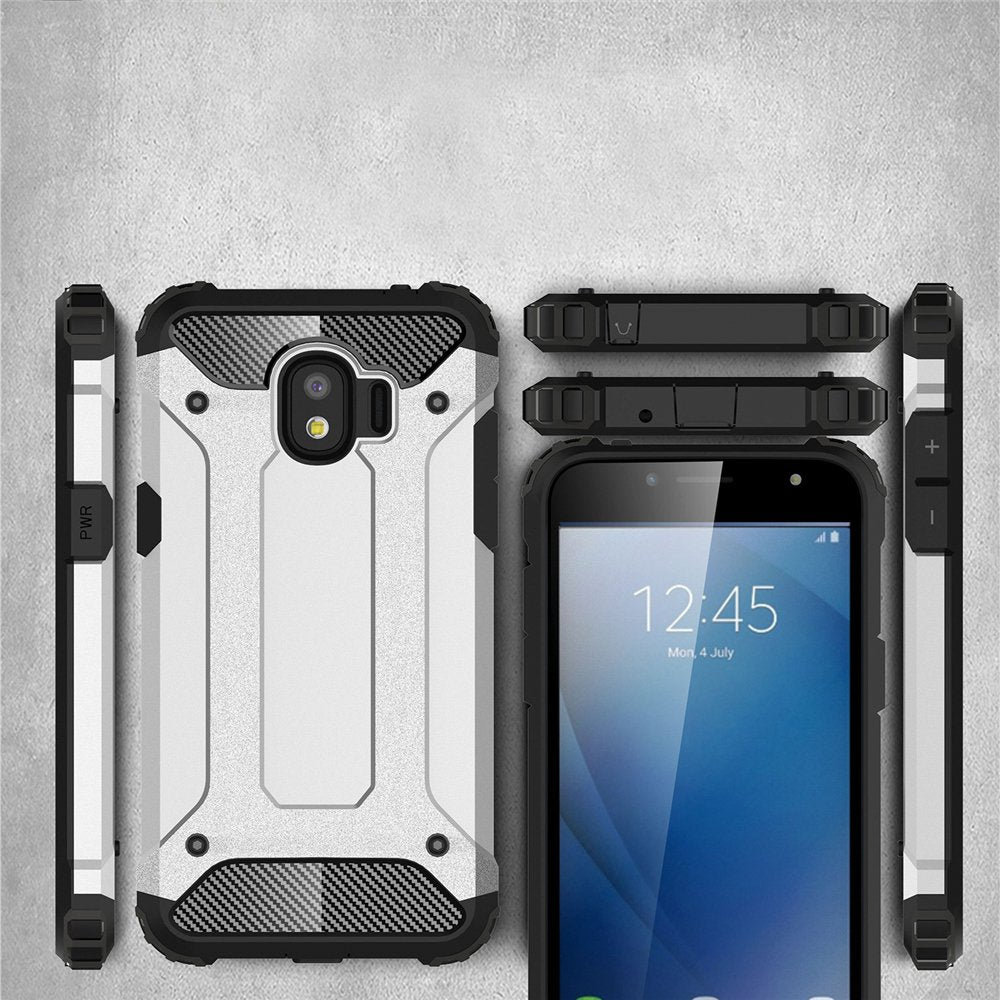 Capa Hybrid Armor Capa resistente e resistente para Samsung Galaxy J2 Pro J210 prata