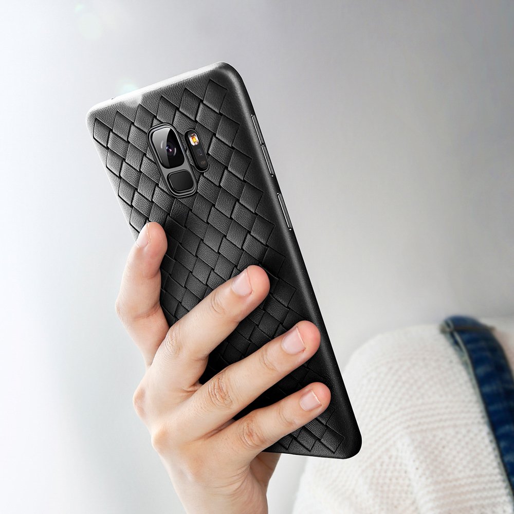 Baseus BV capa de tecido em gel TPU com design de textura de trama para Samsung Galaxy S9 G960 preto (WISAS9-BV01)