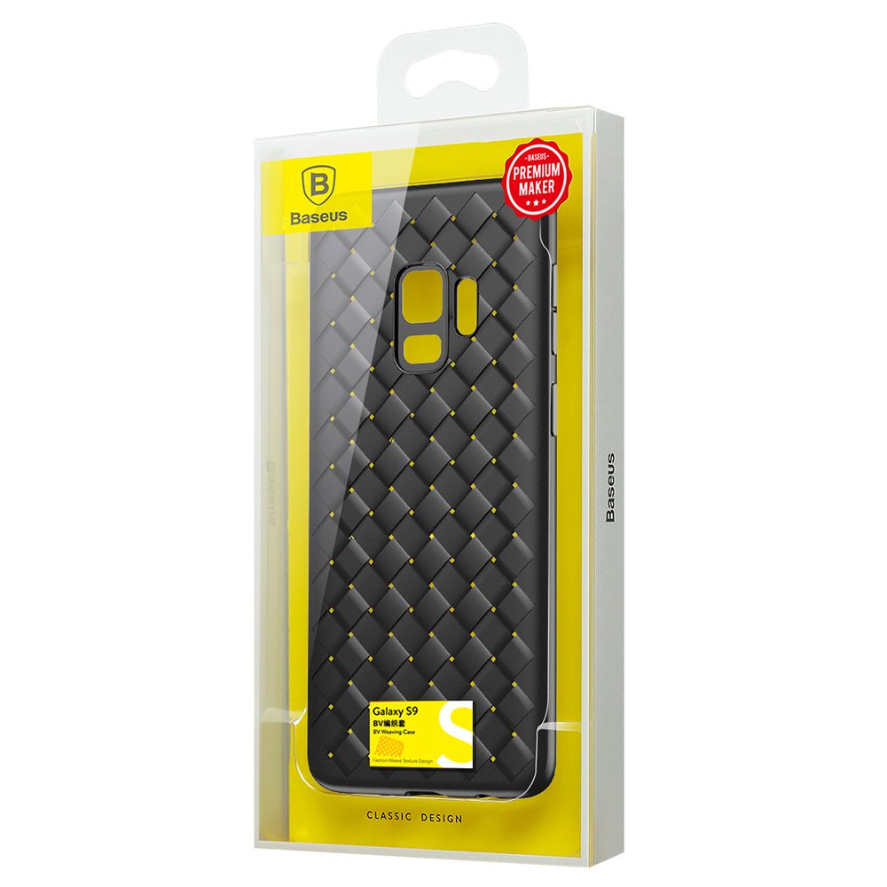 Baseus BV capa de tecido em gel TPU com design de textura de trama para Samsung Galaxy S9 G960 preto (WISAS9-BV01)