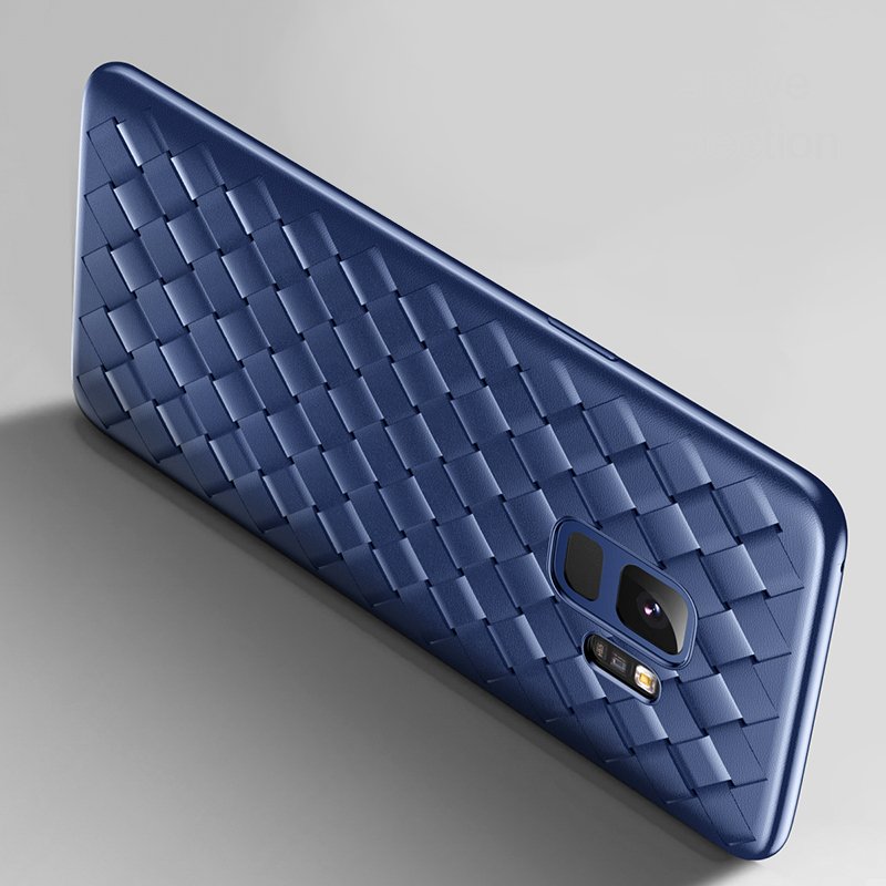 Baseus BV capa de tecido em gel TPU com design de textura de trama para Samsung Galaxy S9 G960 azul (WISAS9-BV15)