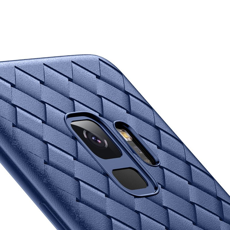 Baseus BV capa de tecido em gel TPU com design de textura de trama para Samsung Galaxy S9 G960 azul (WISAS9-BV15)