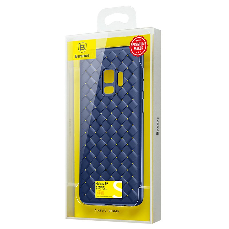 Baseus BV capa de tecido em gel TPU com design de textura de trama para Samsung Galaxy S9 G960 azul (WISAS9-BV15)