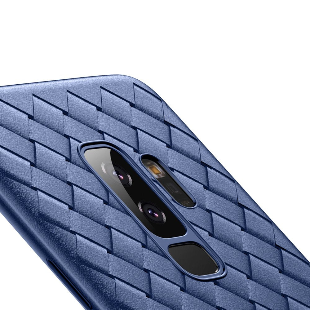 Baseus BV capa de tecido em gel TPU com design de textura de trama para Samsung Galaxy S9 Plus G965 azul (WISAS9P-BV15)