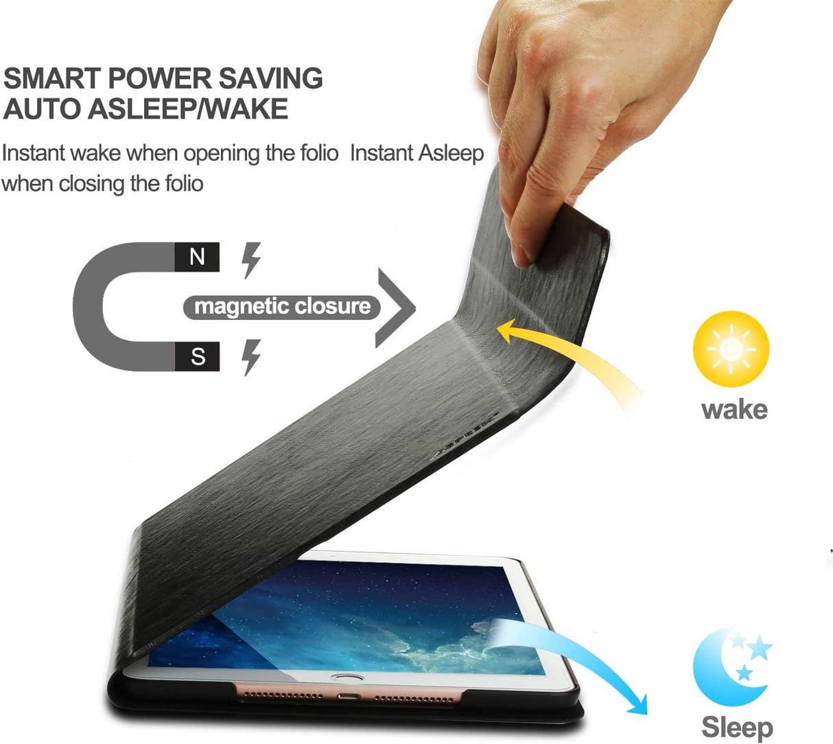 Capa Teclado Bluetooth para Ipad 9.7 2017 2018 Preto