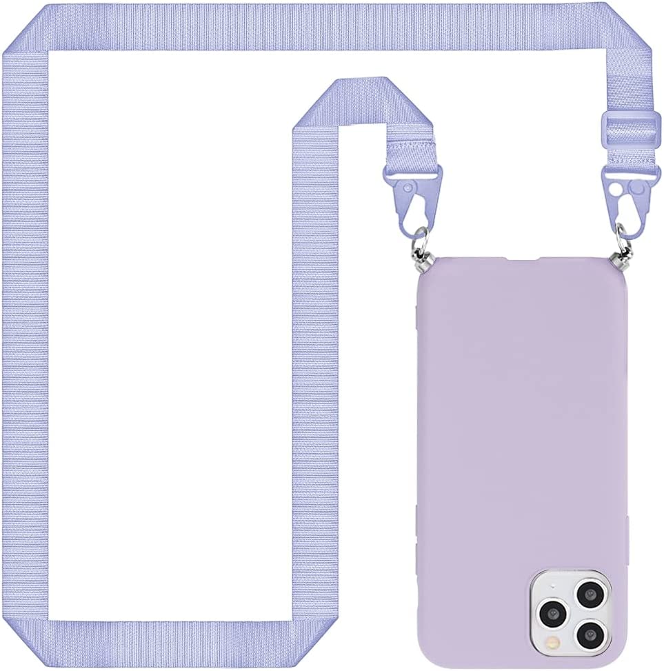 Capa Silicone Lilás com Cordão para Iphone 11 Pro