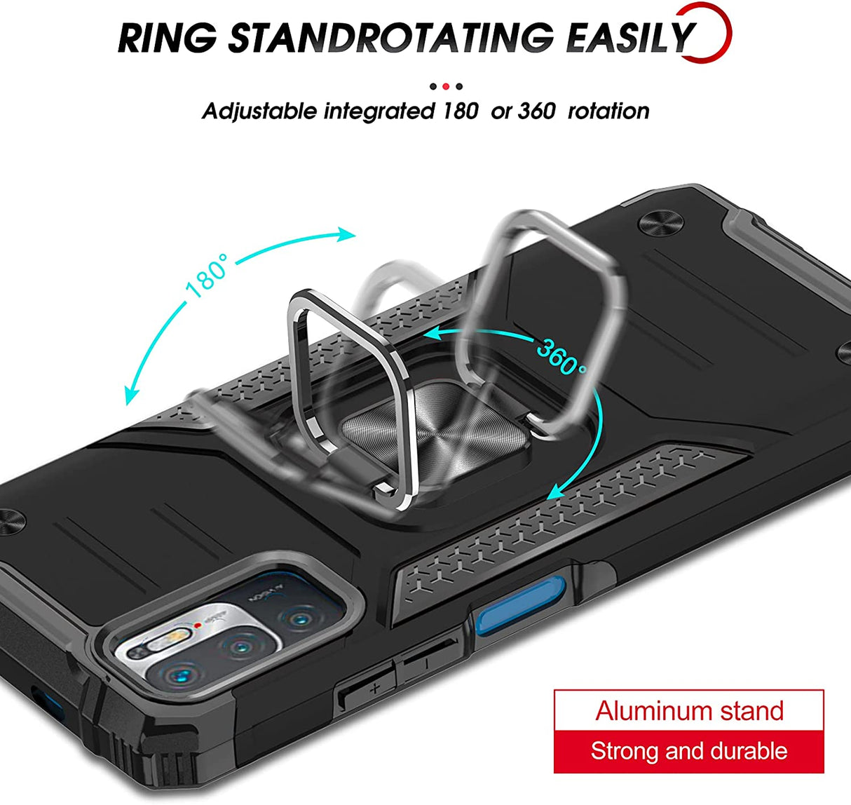 Capa Ring Armor para Xiaomi Redmi Note 10 5G