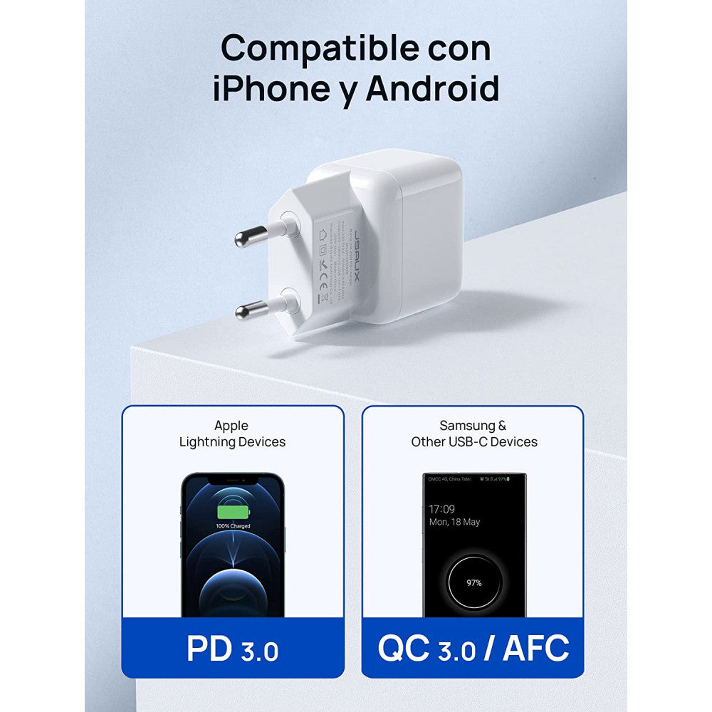 Carregador 20W Rápido PD 3.0 - USB Tipo C