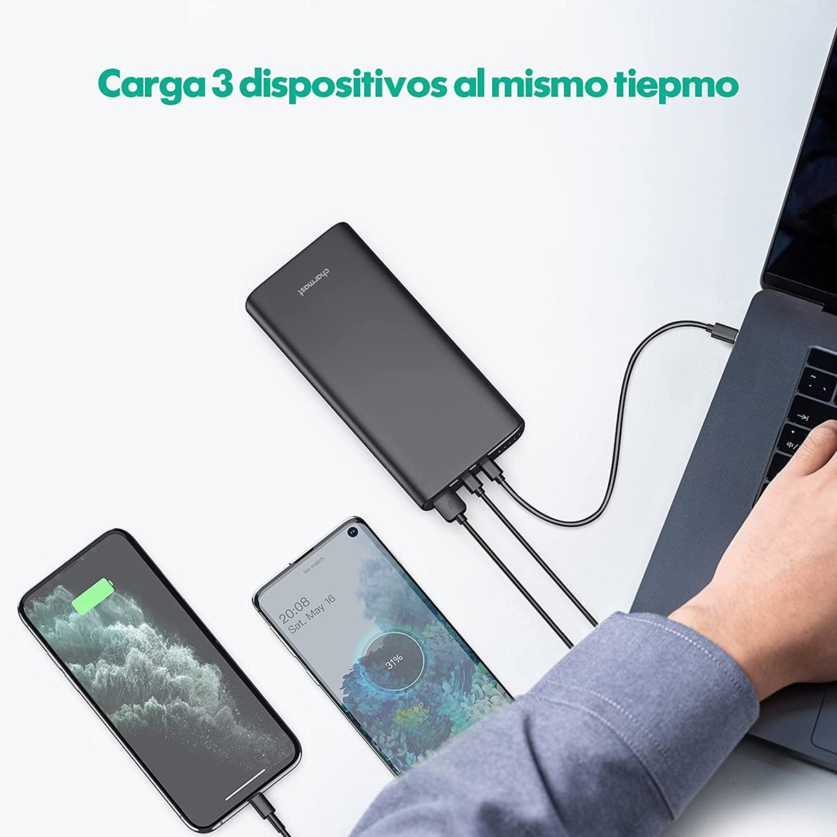 Charmast Power Bank 65W 23800mAh USB C Quick Charge 3.0