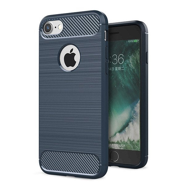 Capa carbono Capa flexível de TPU para iPhone 6S - 6 azul