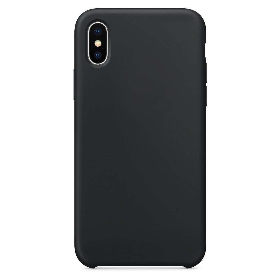 Capa de silicone com capa de borracha flexível macia para iPhone XS - X preto