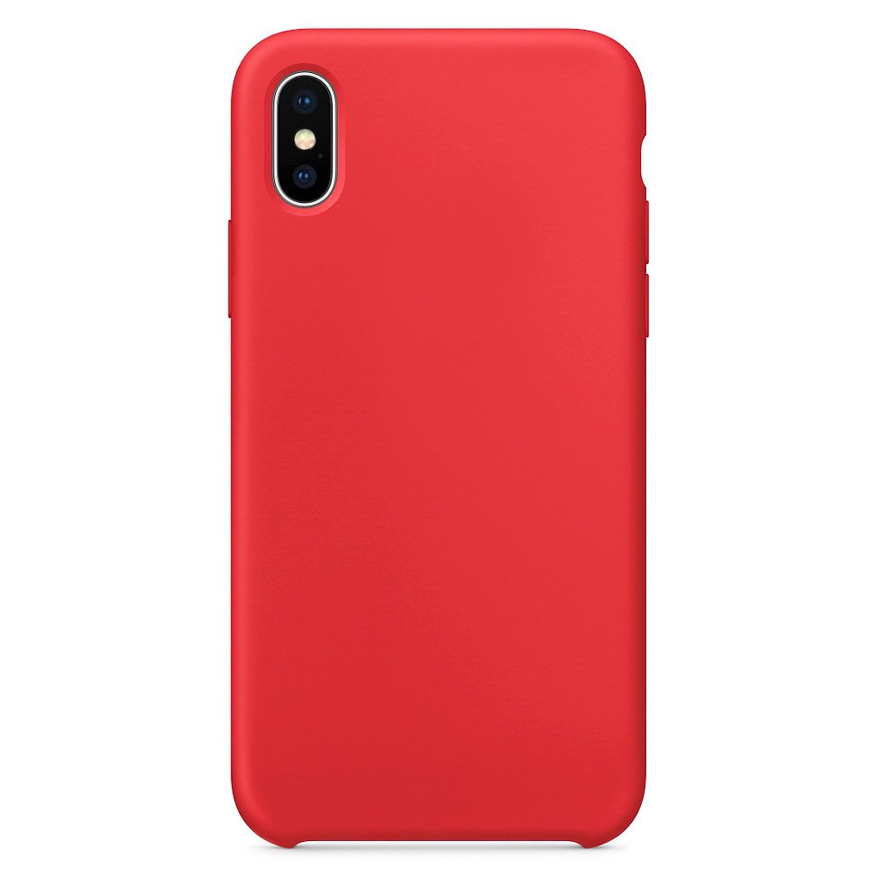 Capa de silicone com capa de borracha flexível macia para iPhone XS - X vermelho