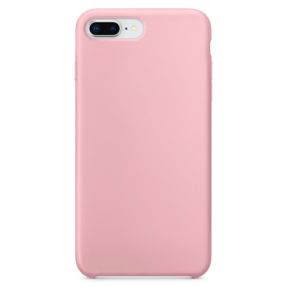Capa de silicone com capa de borracha flexível macia para iPhone 8 Plus - 7 Plus rosa