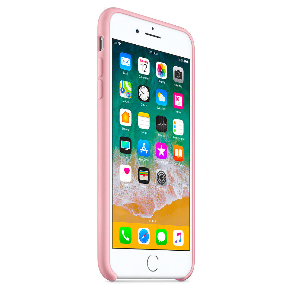 Capa de silicone com capa de borracha flexível macia para iPhone 8 Plus - 7 Plus rosa
