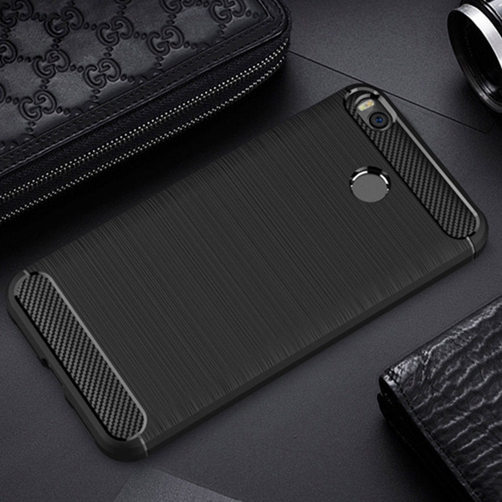Capa carbono Capa flexível de TPU para Xiaomi Redmi 6 preta