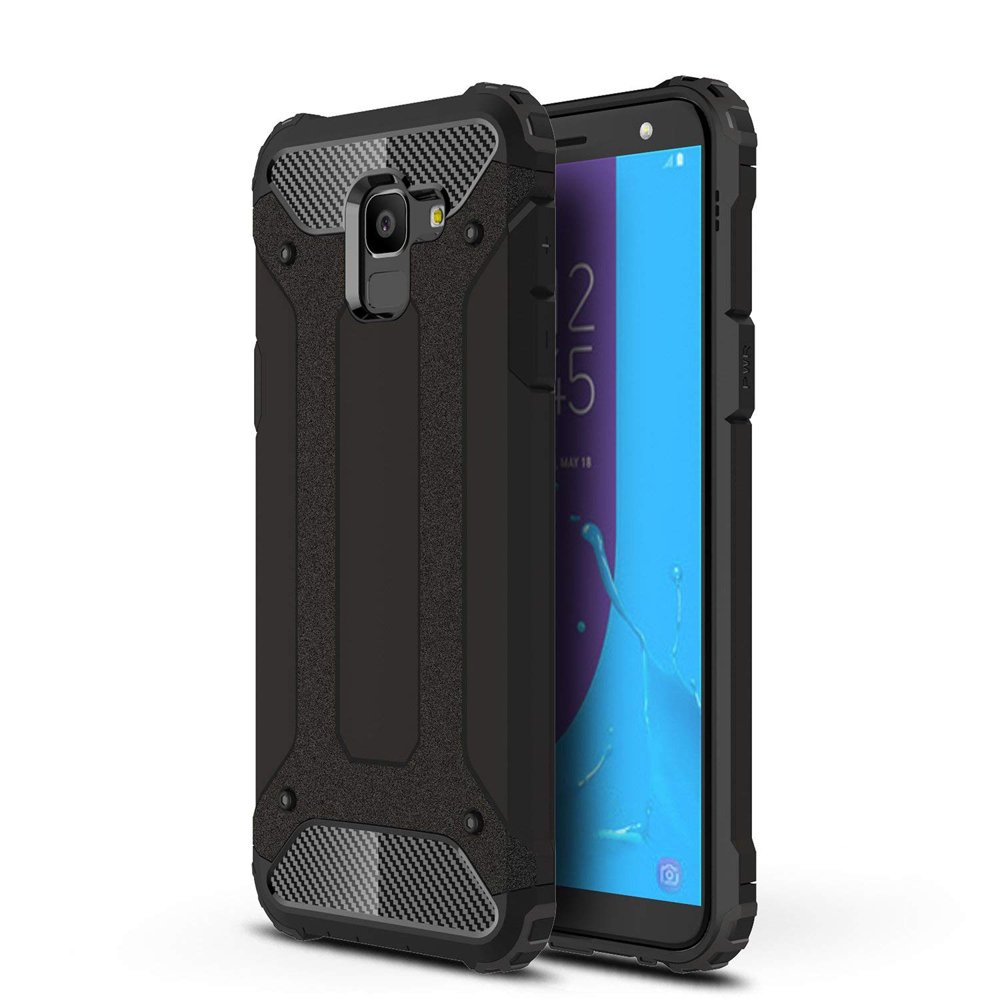 Capa Hybrid Armor Capa resistente e resistente para Samsung Galaxy J6 2018 J600 preta