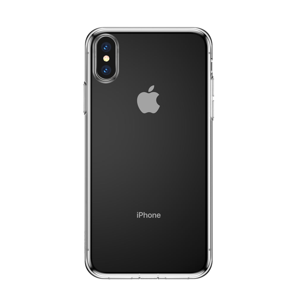 Baseus Simplicity Gel TPU Capa flexível com tampão de poeira para iPhone XS - X transparente (ARAPIPH58-A02)